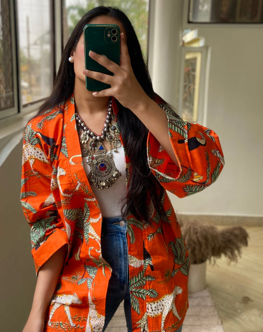 Orange Jungle Kimono