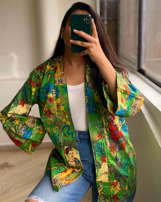 Green Frida kimono