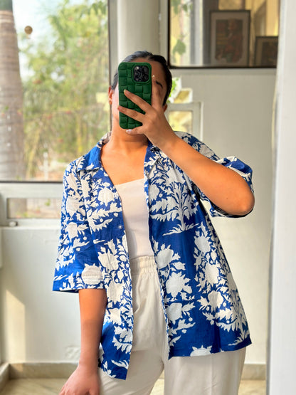 BLUE HAND BLOCK SHIRT